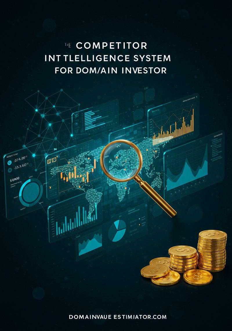 Competitor Intelligence System eBook cover — dark background with teal data network design
